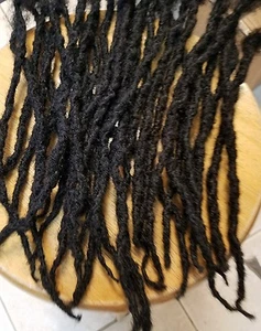 Rastas 100% mechones para cabello humano hechos a mano 60 piezas hasta 8""-15"" negros - Imagen 1 de 5