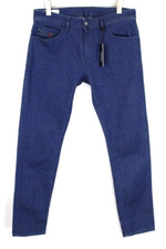 DIESEL Thommer 081AK W34 Men Jeans Zip-Fly Mid-Blue Denim Classic Slim Skinny