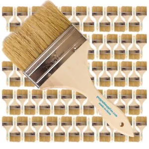 96 Pack - 4" Chip Brushes for Paints, Stains, Varnishes, Glues & Gesso - Picture 1 of 7