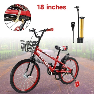 18 inches Kid's Bike Child Bicycle Boys and Girls with auxiliary wheels B9 US - Image 1 of 4