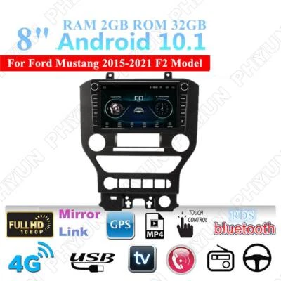Radio estéreo para coche 8' Android 10.1 GPS 2G+32 GB para Ford Mustang modelo F2 2015-2021 Foto 1 de 4