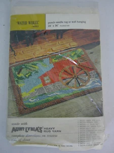 Aunt Lydias 24x36 Punch Needle Rug or Wall Hanging Pattern 680 Water Wheel Vtg - Picture 1 of 2