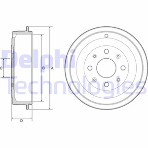 2x DELPHI Bremstrommel Trommeln Trommelbremse Hinten BF502 - Bild 1 von 1