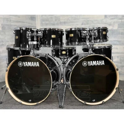 Juego de batería Yamaha Stage Custom Birch 9 piezas (22" contrabajo) Raven Black Foto 1 de 2