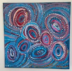 Alma Nungarrayi Granites, Yuendumu Aboriginal Artist painting 2014 - Picture 1 of 2