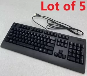 Lot( 5 ) Lenovo SK-8827 Traditional USB Wired Black Keyboards 00XH688 SIL18-W29 - Picture 1 of 10