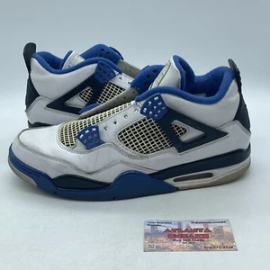 Size 11 - Jordan 4 Retro Mid Motorsports White Black Blue Leather (308497-117) - Picture 1 of 8