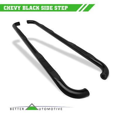 3" Side Steps for 01-18 Silverado 1500 Crew Cab Nerf Bars Running Boards Black Foto 1 de 4