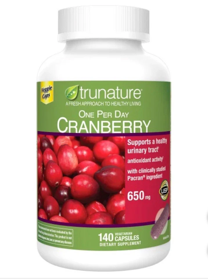 trunature CRANBERRY 650mg, 140 Vegetarian Capsules Exp: 01/2027 - Image 1 of 2