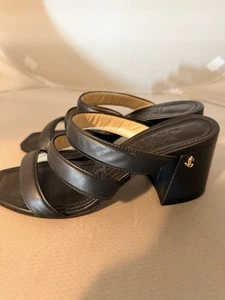 Jimmy Choo 'Auna' 65 Sandalias Negras Mules Bloque Tacones Medianos Talla US 5 EU 35 - Imagen 1 de 11