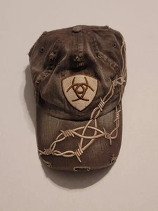 Ariat Distressed Adjustable Hat Cool Barbed Wire Tough - Picture 1 of 7