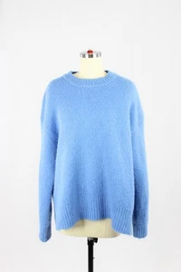 Suéter ZARA Azul Mezcla de Lana Sintética Tejido Difuso Calce Relajado Cuello Redondo, Talla M - Imagen 1 de 11