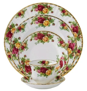 Set de 5 piezas Royal Albert Old Country Roses para 1 adorno de oro de 22 quilates Inglaterra - Imagen 1 de 24