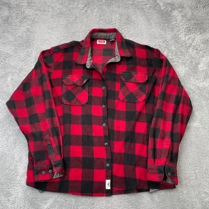 Wrangler Shirt Mens XXXL Red Buffalo Plaid Flannel Long Sleeve Logo Button Up - Picture 1 of 6