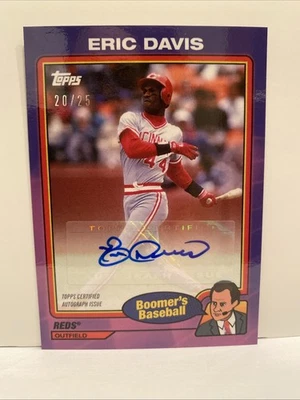2024 Topps X Chris Berman Boomer's Eric Davis PURPLE Auto /25 Cincinnati Reds - Image 1 of 4