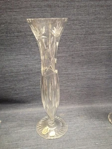 Jarrón vintage de cristal de la Toscana hecho en Alemania Occidental girasol cortado a mano 10,5" - Imagen 1 de 8