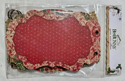 Mini álbum BoBunny Rejoice temático de vacaciones de Navidad rojo verde 2012 nuevo en paquete de colección Foto 1 de 4