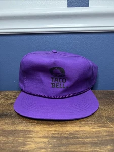 Cappello snapback vintage Taco Bell anni 90 uniforme corda davanti viola con stemma logo nero - Foto 1 di 8