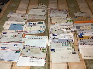 Large Collection of Vintage Foreign & Domestic Covers With Stamps 2.1 lbs - Picture 1 of 6
