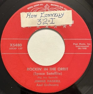 JIMMIE HASKELL - Rockin' In The Orbit / Astrosonic 45rpm 1957 Space Age Rock G+ - Imagen 1 de 2