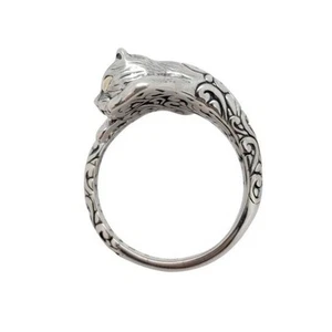 Samuel B Katze Ring 750 925 Sterling Silber Tierschmuck Ring Kätzchen - Größe 7 - Bild 1 von 3