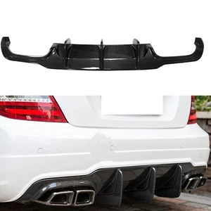 1 Set Rear Diffuser Lip For Mercedes Benz W204 C63 AMG 2012-2014 Carbon Fiber - Picture 1 of 10