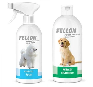 Hundepflegeset Fellon Kräuter-Shampoo 500ml + Fellon Antifilzspray 500ml - Bild 1 von 5