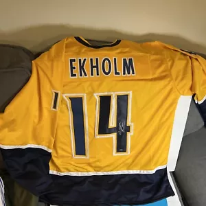 Mattias Ekholm #14 Custom Autographed Nashville Predators Jersey OKAuthentics - Picture 1 of 7