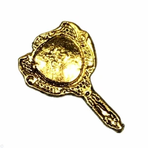 Espejo de mano de metal en miniatura para casa de muñecas Reutter Porcelain - Imagen 1 de 3