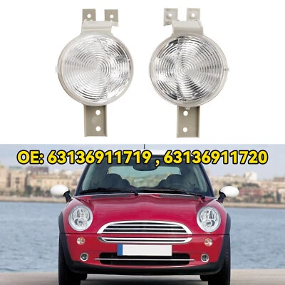 Pair of Front Indicator Light Lamp Flasher Clear Lens for Mini Cooper ZA - Image 1 of 4