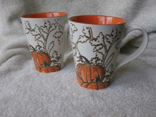 2 Lovely New for Fall InHomestylez PUMPKINS Ceramic Mugs
