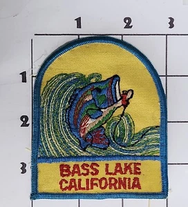 Bass Lake California Patch Travel Souvenir Embroidered Sew on Vintage Fishing - Picture 1 of 1