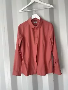 Columbia Hiking Shirt Large Orange Button Up Long Sleeve Red Walking Camping - Picture 1 of 8