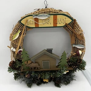 Rustic Cabin Decor Wreath 14x14 - Picture 1 of 4
