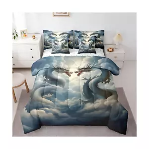7-Piece Magical Dragon Bedding Queen Size Animal Wildlife Theme Comforter Set... - Picture 1 of 7