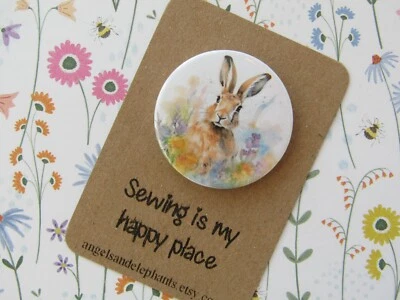 ANGELS & ELEPHANTS Hare Needle Minder Magnetic, Cross stitch, Embroidery Needle Keeper, Christmas