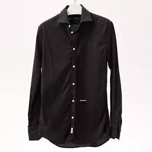 Dsquared2 Men's Smart-Casual Slim Fit Long Sleeve Black Shirt Size M - Picture 1 of 6