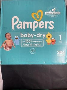 Pampers Baby Dry Diapers Enormous Pack - Size 1 - 204ct - Picture 1 of 4