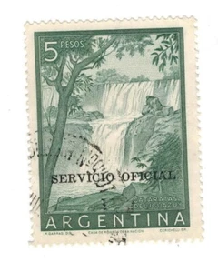 ARGENTINA Stamp 1954 Scott# 639 A2240 servicio oficial 1 stamp used R331 - Picture 1 of 1
