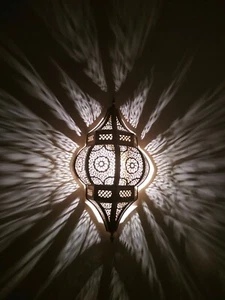 2 Moroccan Wall Light Brass Antique Lamp Copper Sconce Handmade Flush Fixture  - Picture 1 of 6