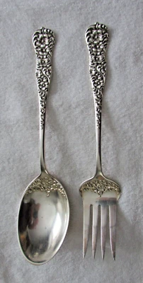 Rococo Dominick and & Haff Sterling Silver 2-piece large salad set - Image 1 of 2
