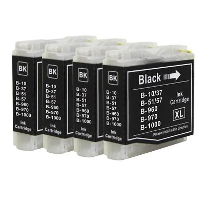 4 Noire Cartouches d'encre pour Brother DCP-157C, DCP-750CN, MFC-235C - Bild 1 von 4