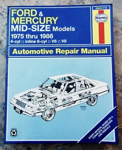 Haynes #773 ~ Ford & Mercury tamaño mediano ~ 1975 a 1986 manual de reparación ~ muy bueno - Imagen 1 de 3
