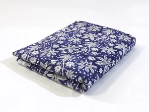 5 Yard Indian Hand Block Floral Printed Cotton Running Fabric Sewing Dressmaking - Picture 1 of 9