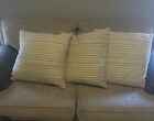 Lot of  3  Plaid/ Geometric Feather Down Pillows 22”x22” Square