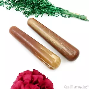 Orange Aventurin handgefertigter Massagestab Reiki Heilung Kristallstab Mineralstab - Bild 1 von 5