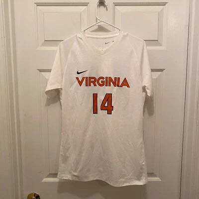 Virginia UVA Cavaliers Women's Soccer #14 Game Worn White Nike Jersey Medium - Image 1 of 3