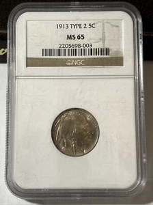 1913 Buffalo Nickel - Type 2 ~ NGC MS65 - Nice Coin - Picture 1 of 4
