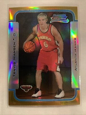TRAVIS HANSEN 2003-04 BOWMAN CHROME GOLD REFRACTOR /50 ROOKIE #139 HAWKS - Image 1 of 2