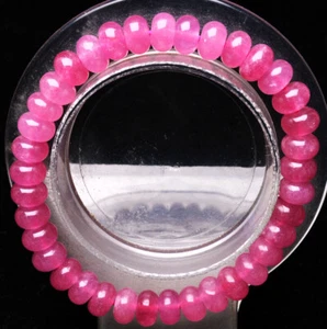 8.4*8.4*5mm Natural Rose Quartz Crystal Gemstone Bangle Bracelet Madagascar - Imagen 1 de 6